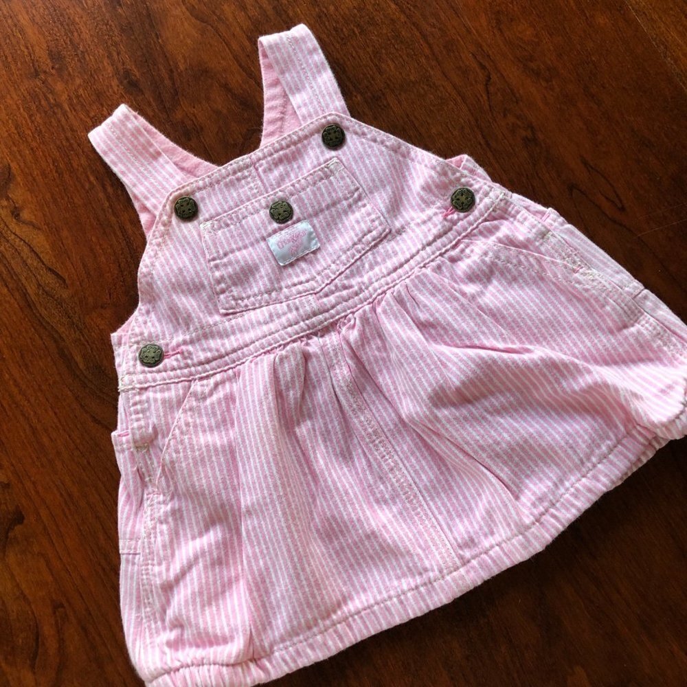 OshKosh Pink Railroad Stripe Jumper- Size‎ 0-3 months